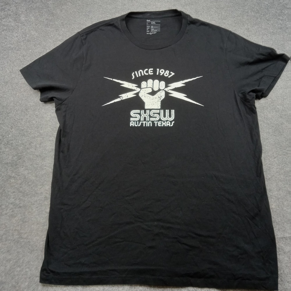South By Southwest Shirt Men XXL 2XL SXSW Austin Texas Graphic Tee Gap Made USA - Picture 1 of 6